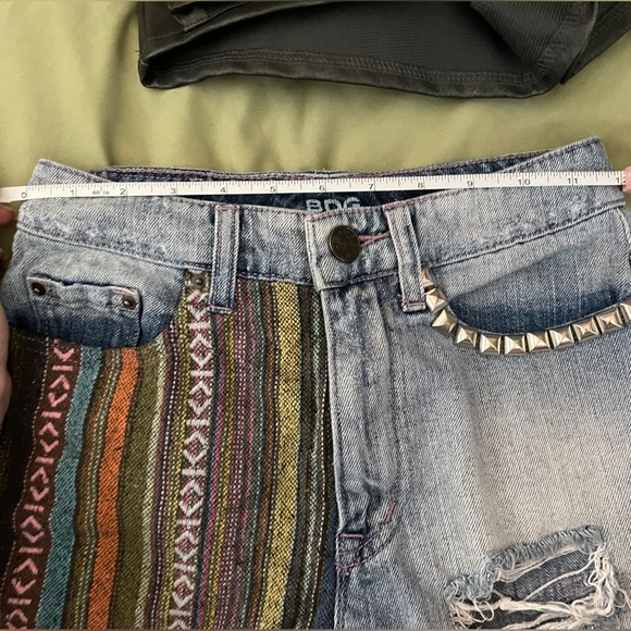 BDG Patchwork Studded Denim Cutoff Shorts - Picture 3 of 3